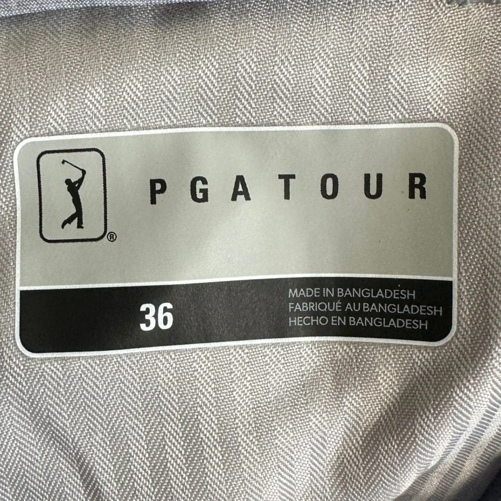 NEW PGA TOUR Shorts Mens 36 Light Blue Performance Golf Chino Stretch Flat Front